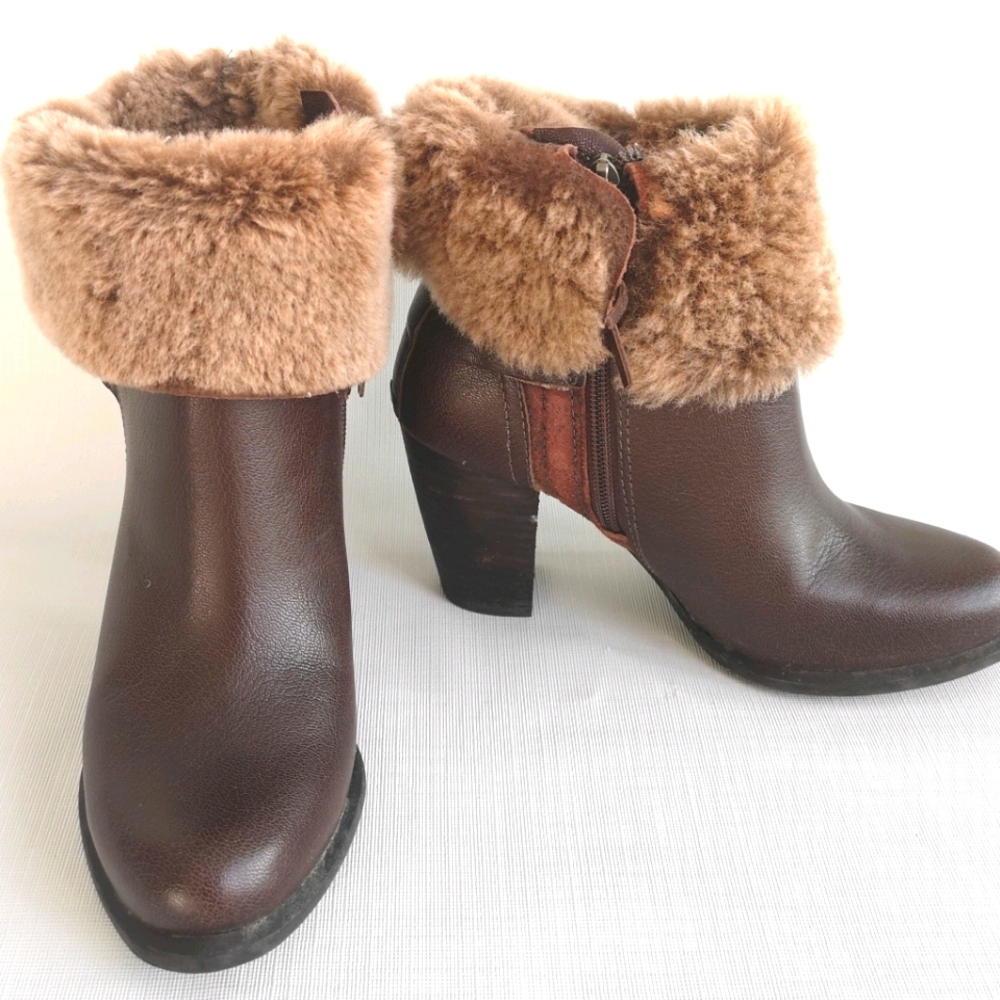 Ugg leather ankle booties